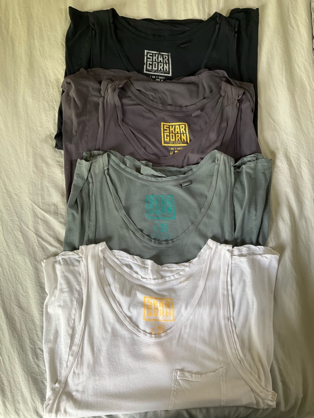 Skargorn #21 Sleeveless Tees, Bundle of 4, Size M